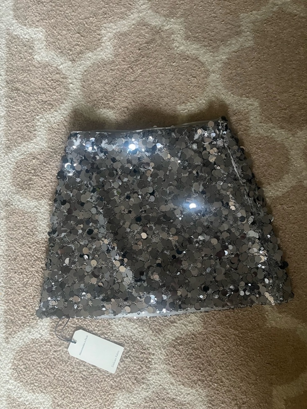 Abercrombie & Fitch Silver Sequin Mini Skirt